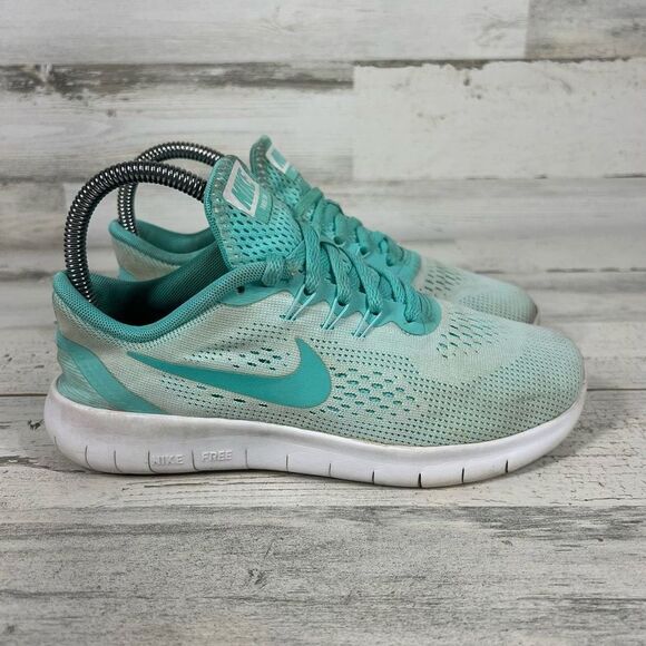 Nike Free Womens Lace-Up Athlete Turquoise Running Shoes Multi-Color Size‎ 4Y - Picture 1 of 8